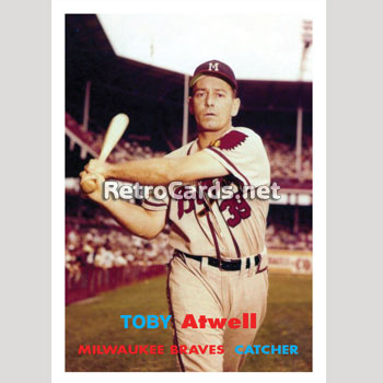 Bob Trowbridge Milwaukee Braves Custom Baseball Card 1957 