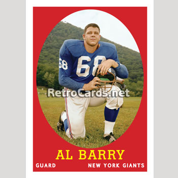 Lot of 6 Topps 1959 football cards of New York Giants in excellent condition