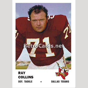 1961F Dallas Texans RetroCards Set