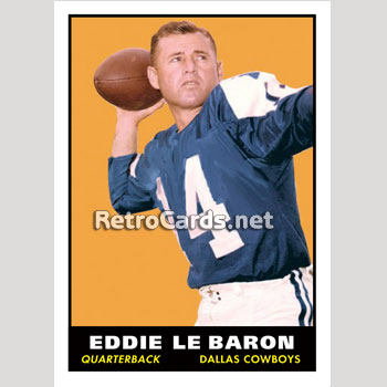 1960 DALLAS COWBOYS Signed Football Photo EDDIE LeBARON Autographed Glossy