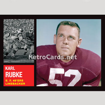 : Karl Rubke - 1957 San Francisco 49ers Team Issue Football Card  #33 : Collectibles & Fine Art