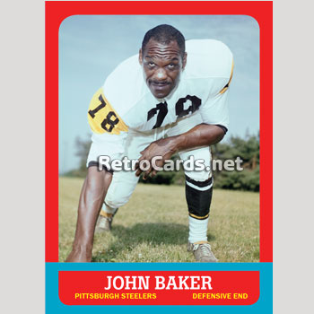 John Baker Los Angeles Rams 1958-61, Philadelphia Eagles 1962, Pittsburgh  Steelers 1963-67 and Detroit Lions …