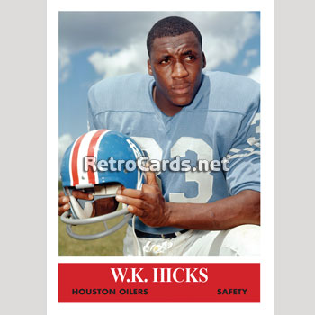 : 1967 Topps # 50 W.K. Hicks Houston Oilers (Football Card) EX  Oilers Texas Southern : Collectibles & Fine Art