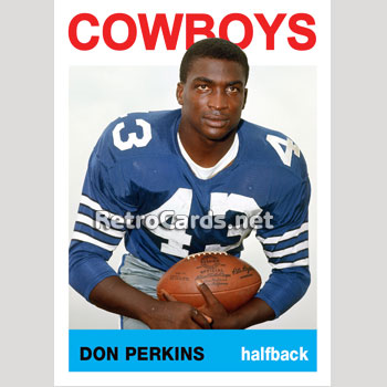 Don Perkins 1963 Topps Signed Autographed Card #75 Sp Dallas Cowboys