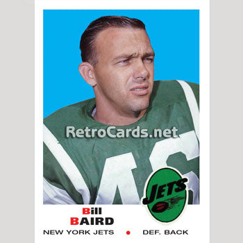 Bill Baird Signed 1967 Topps Ny Jets Card Beckett Auto Grade 10 00012394089