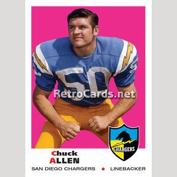 1969T San Diego Chargers RetroCards Set