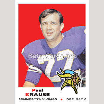 PAUL KRAUSE Minnesota Vikings 1969 Wilson Throwback Home