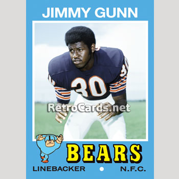 1973 Chicago Bears Team Issued Jimmy Gunn 7 x 8 5/8 Color photo c06167