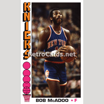 BOB McADOO  New York Knicks 1977 Throwback NBA Basketball Jersey