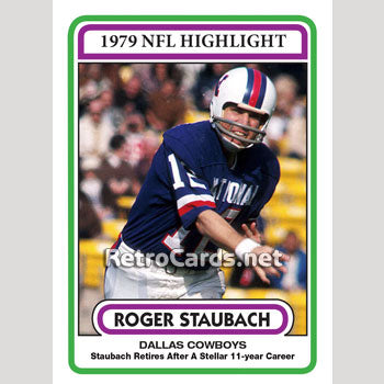 2020 Donruss Retro Series Roger Staubach Dallas Cowboys #RS-RS