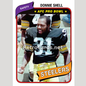 1980 Topps Donnie Shell Pittsburgh Steelers Football Card VFBMC