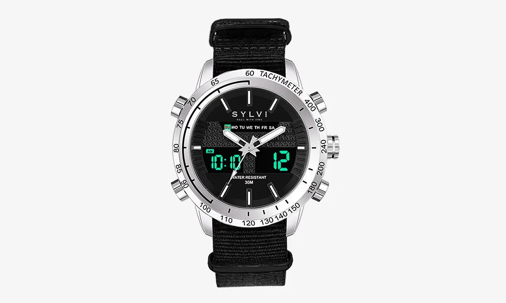 Hawk Silver Black Nylon Best Watches for Men Sylvi