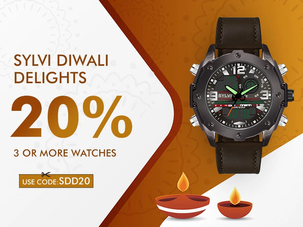 Sylvi Diwali Delights - 20% Off Discount Code on Minimum 3 Sylvi Watches Buy - Diwali Festival Sale