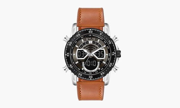Sylvi Velocity Brown Analog Digital Watch for Men Diwali Special Discount Offers