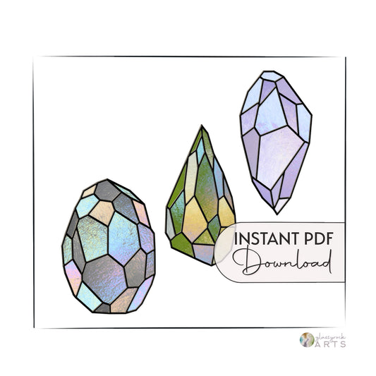 Easy Gems Stained Glass Patterns – GlassyRock Arts