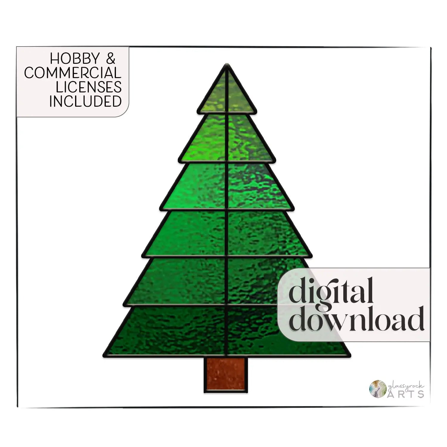 Beginner Christmas Tree Stained Glass Pattern