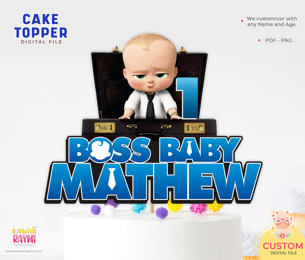 Adorno de pastel personalizado bebé jefe – Kawaii Raymi