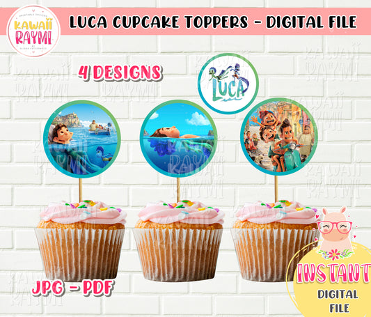 Luca cake topper, instant digital file, birthday party luca – Kawaii Raymi