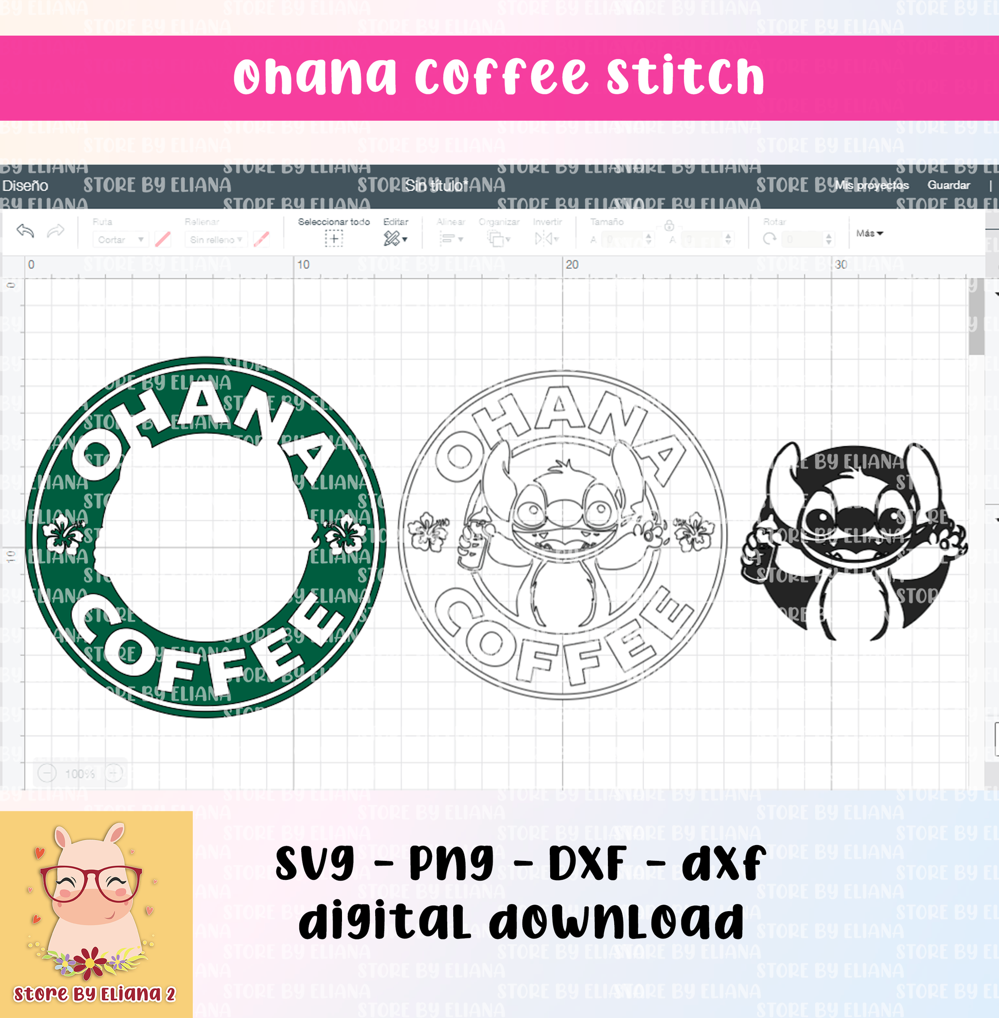 Ohana coffee stitch starbucks svg, png, cricut, cut file, instant down# ...