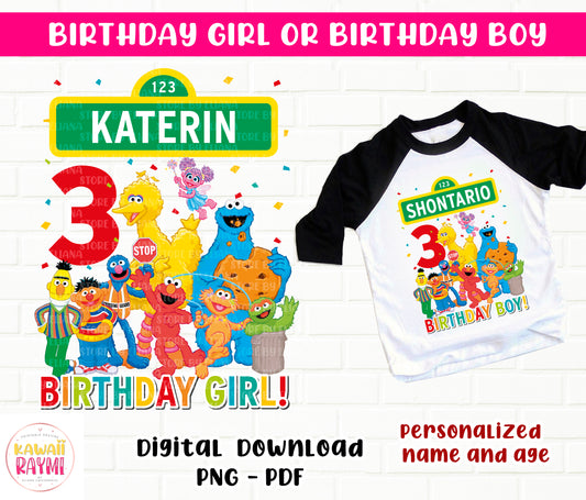 24 Sesame Street 1st Personalized Birthday Stickers