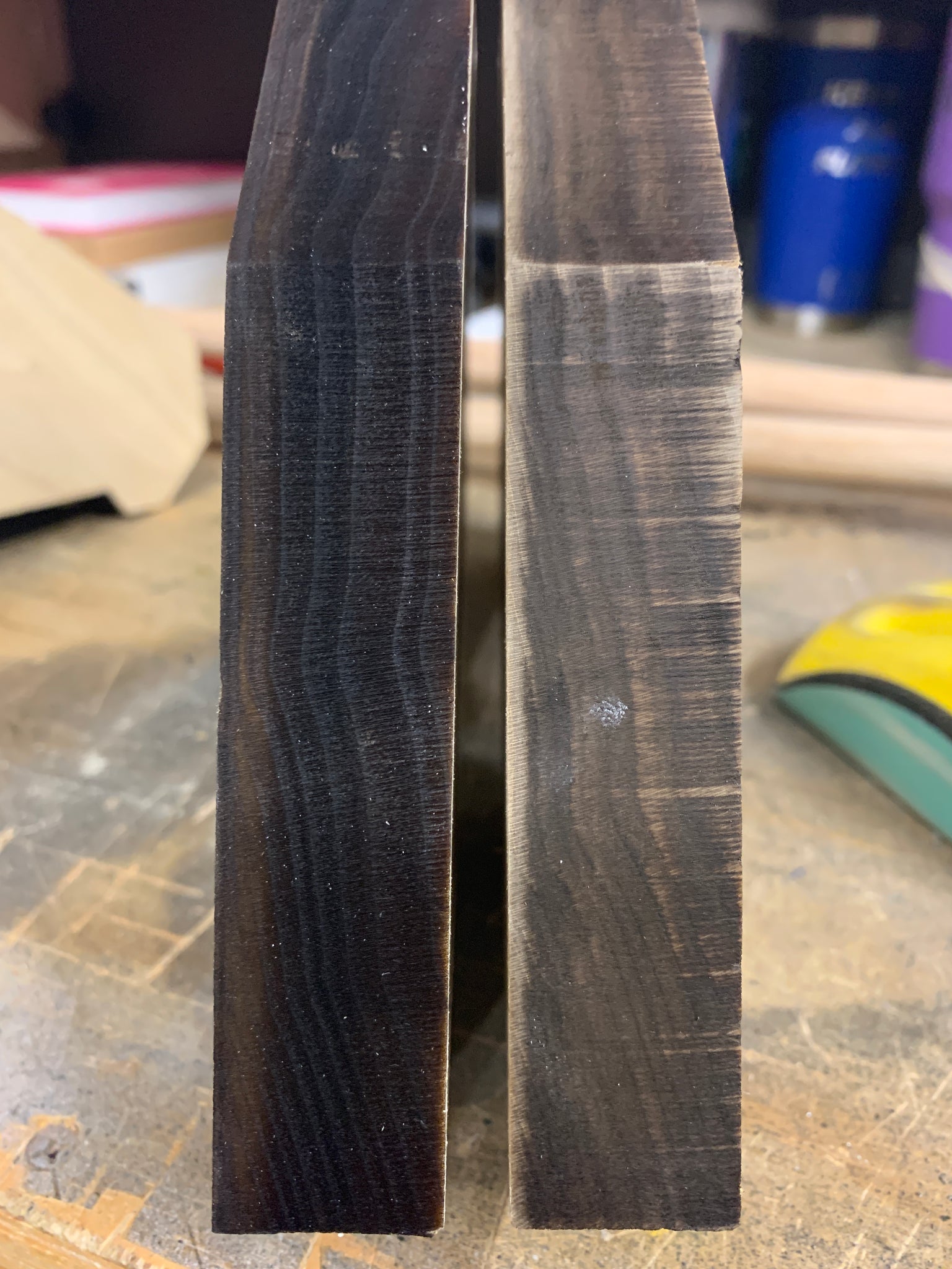 charred edge of laser cut wood