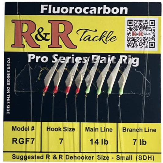 R&R Tackle - RGF3 FLUOROCARBON BAIT RIG - 8 (SIZE 3) HOOKS WITH 4 RED –  Paradise Tackle Co
