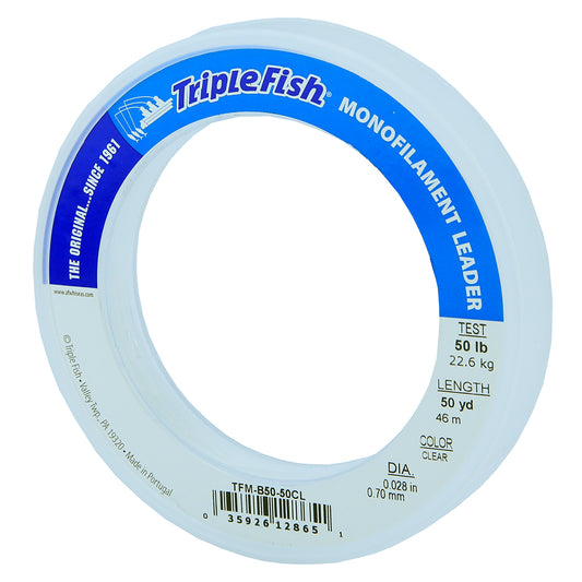 Triple Fish Monofilament Leader 150LB 200LB 300LB - Clear