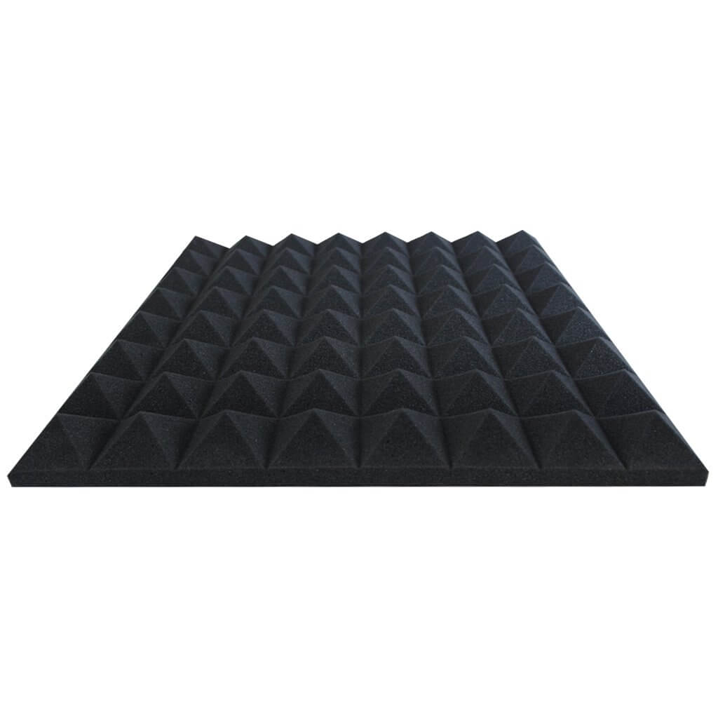 Pyramid Acoustic Foam - Black- 50cm x 50cm - |Hush Echo|