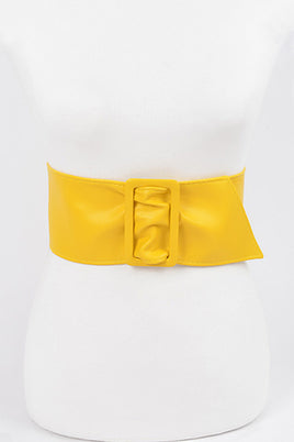 Orange Faux Leather Peplum Belt