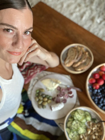 gretchen with a charcuterie spread