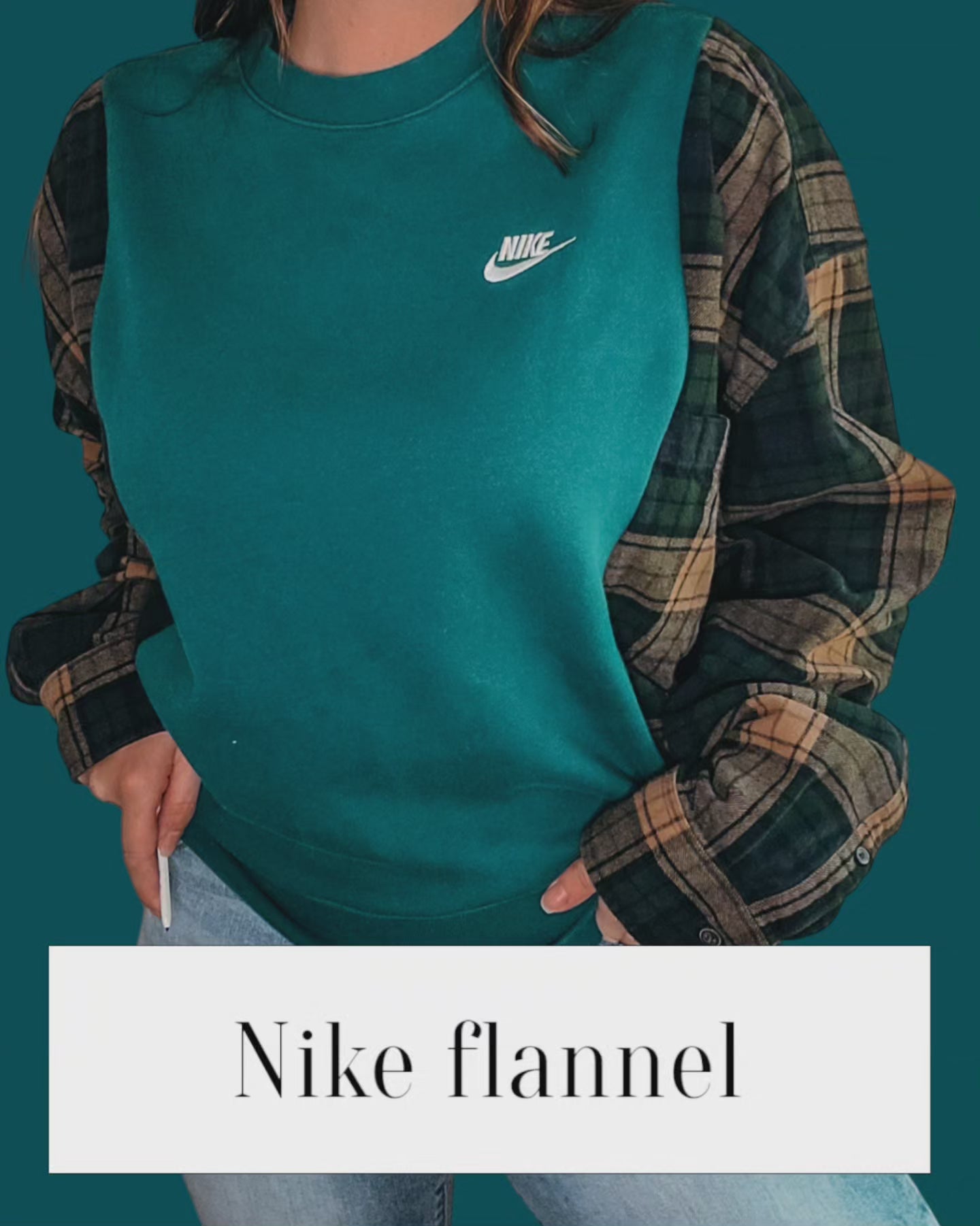 Nike crewneck x flannel