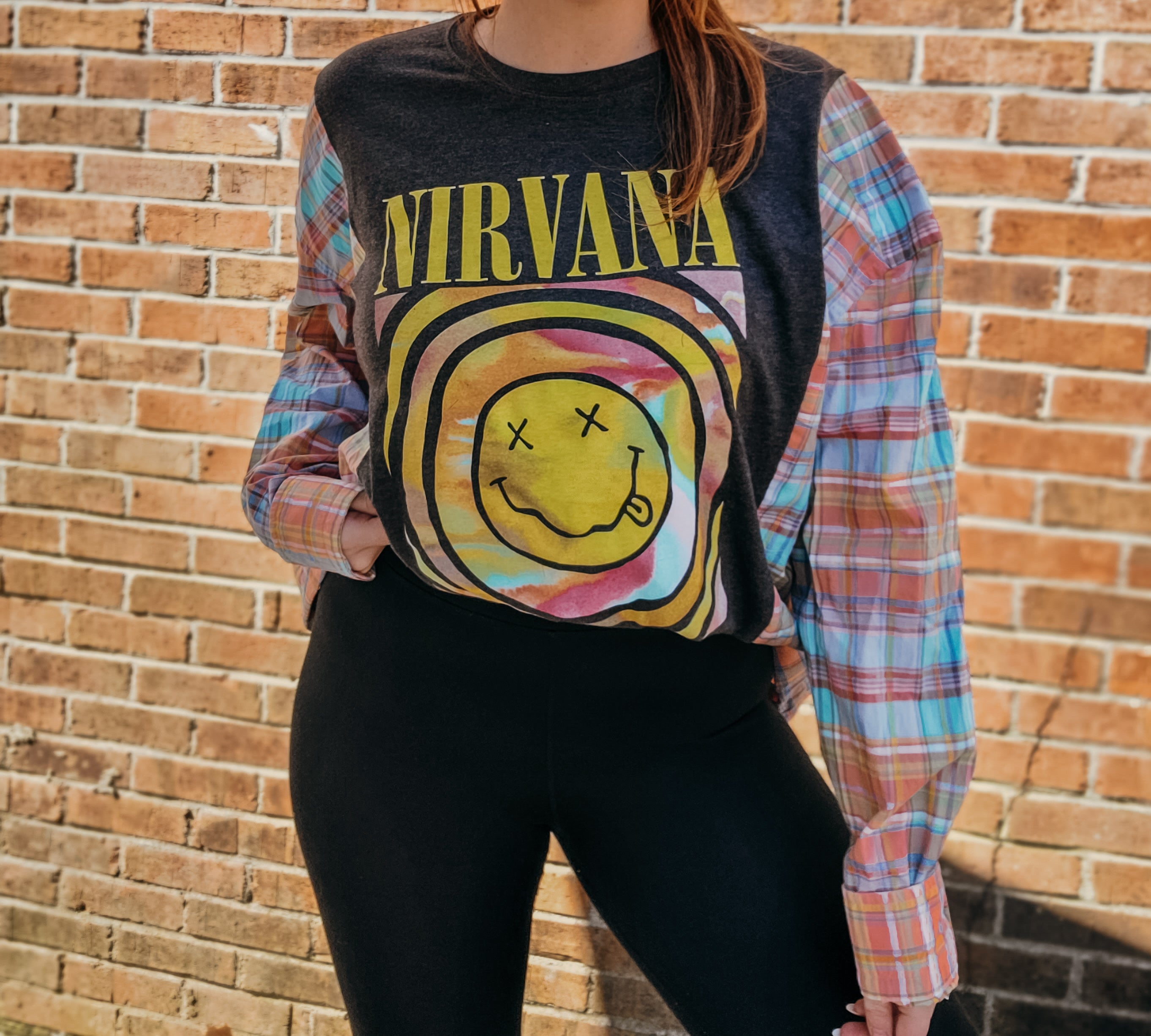 Nirvana tee x plaid