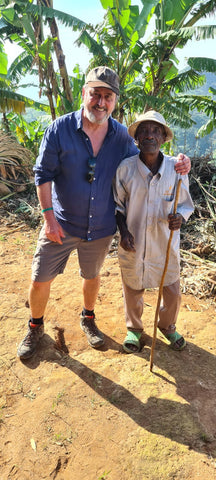 Chris Edgcumbe with Pascal Coffee Farmer