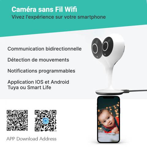 Caméra babyphone Wifi à détection de mouvement (Babykare) - Image 2