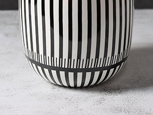 Shaped Black and White Geometric Vase