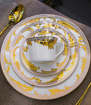 Gold Modern Bone China Dinnerset with Coffee Cup,Dinner Plate