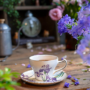 British Iris flower Porcelain Tea Set
