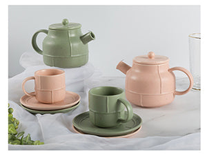 Modern Strip Desigend Ceramic Tea Set