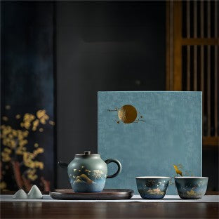 Japanese-Style Ink Color Ceramic Tea Set