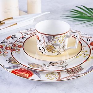 Flower Bone China Dinnerset with Coffee Cup,Dinner Plate