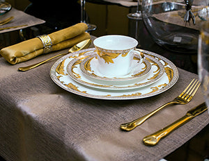 Gold Modern Bone China Dinnerset with Coffee Cup,Dinner Plate