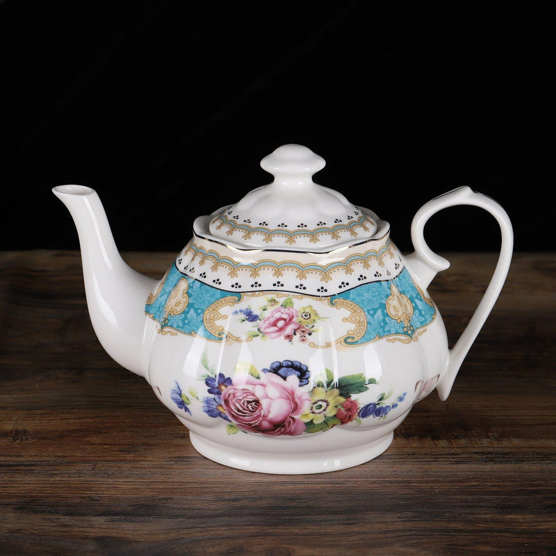 fanquare 15 Pieces European Retro Rose Flora Tea Set for Adults