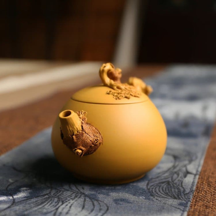 Handmade Purple Clay Teapot Imitation Bark Chinese Yixing Zisha Teapot ...