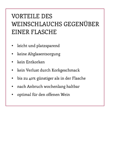 Vorteile Gastronomie Weinschlauch