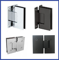 Hinges - Genova Series Standard Duty, Square Edge - Sterling Glass Hardware