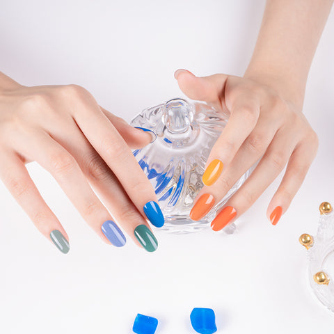 Wholesale Semi Cured Gel Nails Custom Nail Designs Supplier, Solid, Rainbow