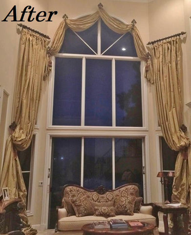 Arched_window_treatment_solutions-huge_windows-silk_taffeta_drapery_panels-swags-curtains-living_room_decor-reilly_chance_collection