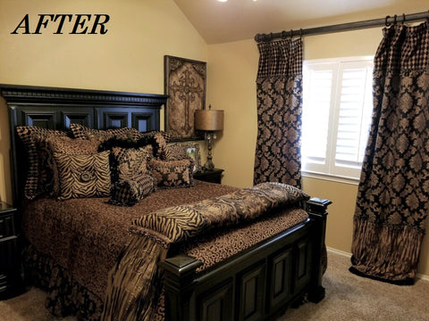 Guest_bedroom_makeover-Old_world_decor-designer_bedding_designer_drapes-beautiful_curtains-leopard_print_bedding-reilly_chance_collection