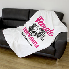 Personalised Truckfest Blanket - Pink Female Driver