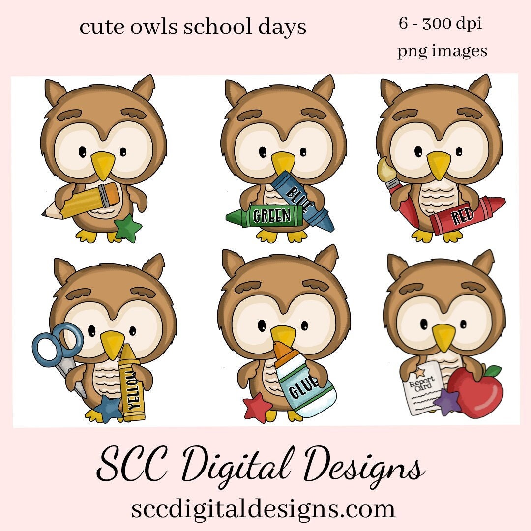 cute school owl clip art